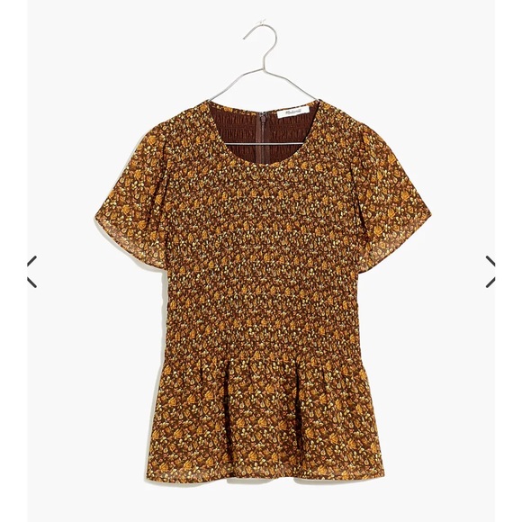 Madewell Resourced Georgette Lucie Flutter Sleeve Top - Picture 2 of 9